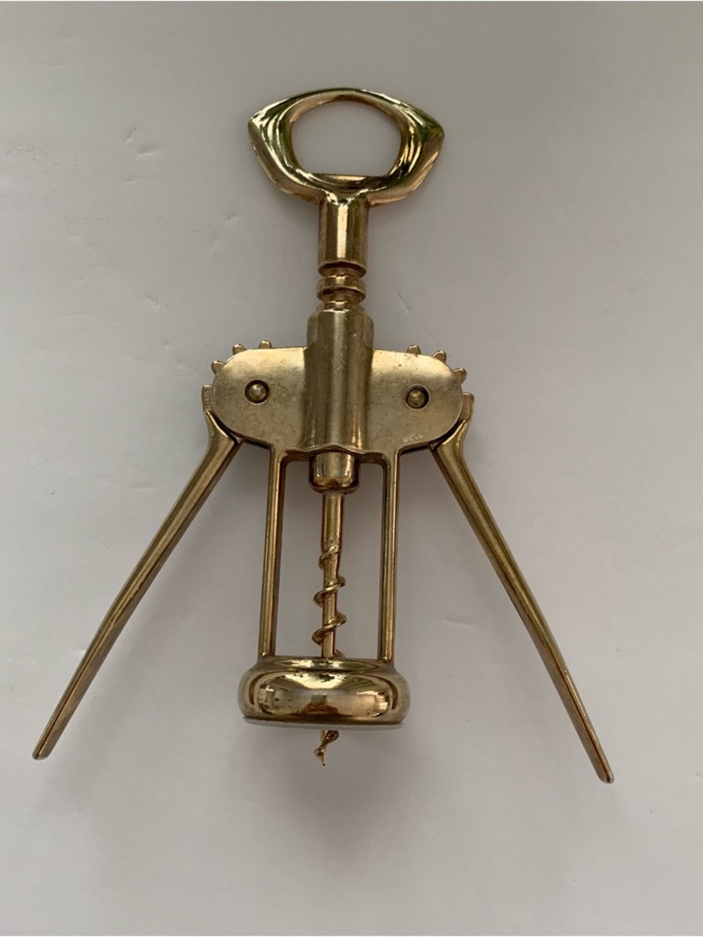 Brass Winged Corkscrew Bottle Opener - Gold